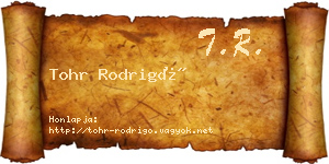 Tohr Rodrigó névjegykártya